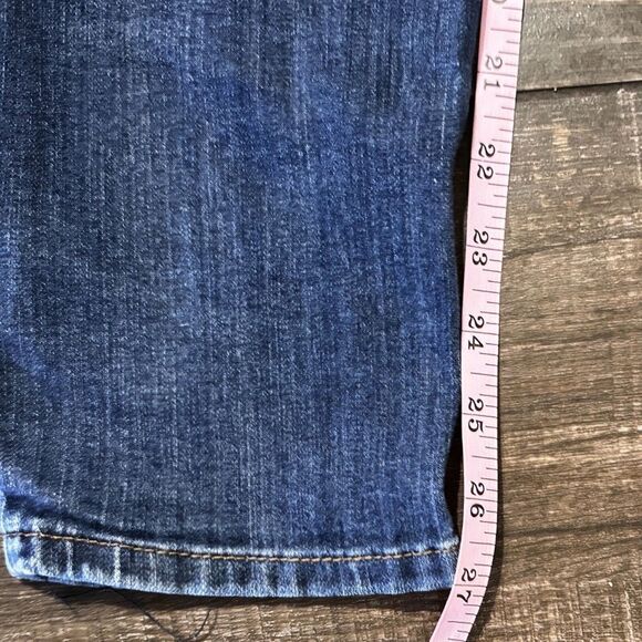 1822 Denim Women’s Blue Jeans Sz 8 Distressed Stretch Pockets Skinny Dark Wash - Picture 5 of 5